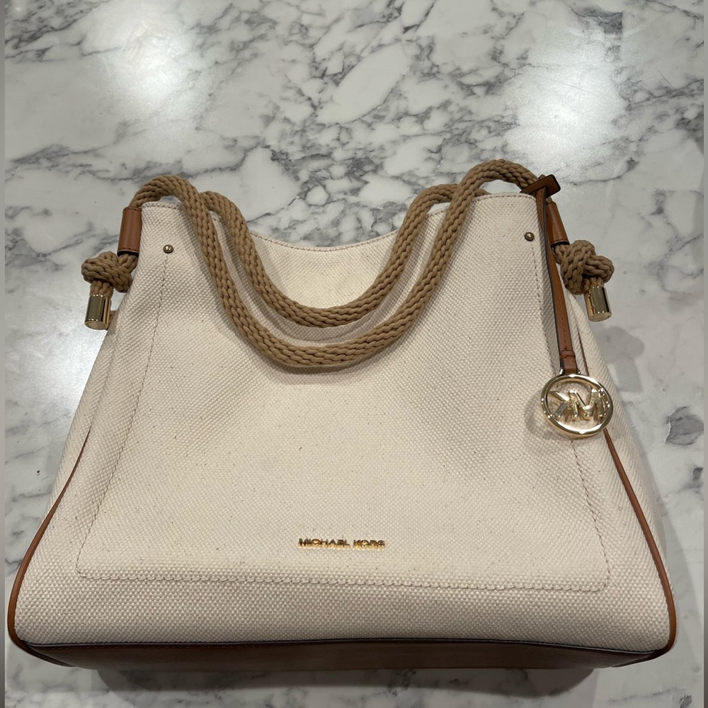 MICHAEL KORS ISLA canvas large shoulder bag NWT